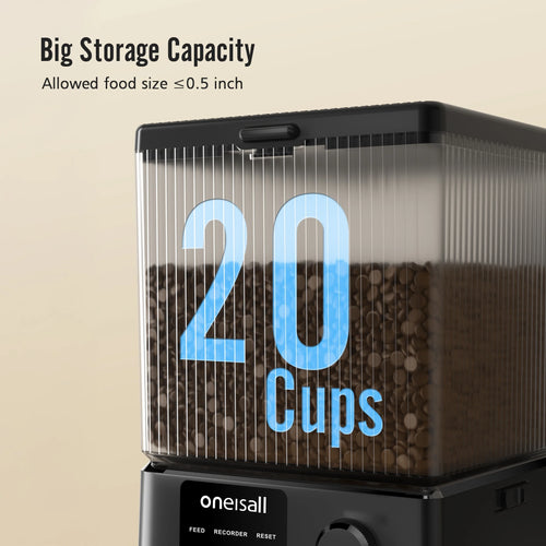 5L/20 Cups Automatic Cat Feeder with 5G Wifi & APP Control, PFD-002 PRO Double Bowl Cat Food Dispenser with 1 Desiccant Bag, Timed Automatic Pet Feeder for 2 Cats/2 Small Dogs - Black