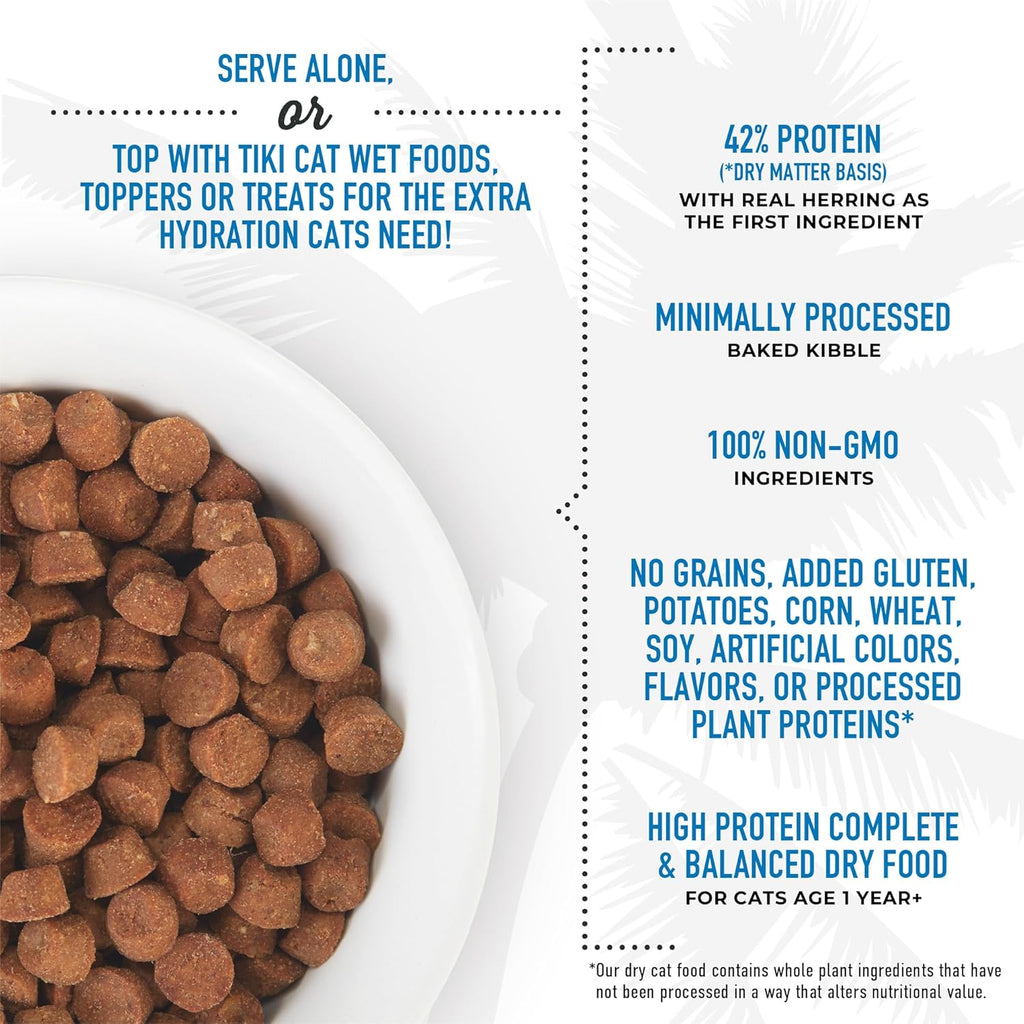 Tiki Cat Born Carnivore High Protein Dry Cat Food, Herring & Salmon Meal, 11.1 Lbs. Bag